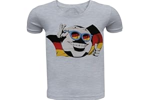 UNBEKANNT Fußball Kinder Jungen T-Shirt Hemd Deutschland Germany EM Jungs Tshirt t Shirt blau schwarz grau