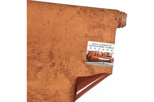 FONDLIFE Mikrofaserstoff Selbstklebend für Cockpit,150 * 40cm Wildleder Optik Kunstleder,Kunstleder Wildleder Optik Stretch Dehnbar Stoff Velours (Orange)