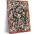 ALMLZL Free Form by Jackson Pollock Wall Art Minimalist Abstract Line Art Giclee Print Jackson Pollock Canvas Wall Art Pictures for Living Room Bedroom Home Office Framed Aesthetic Decor - 12x16 inch
