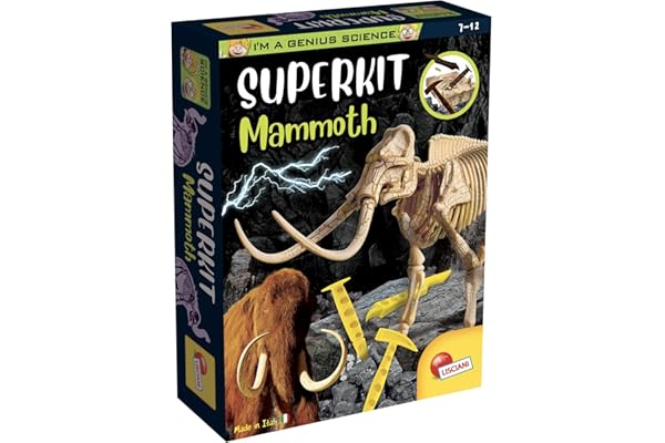 Lisciani - I'm Genius Science - Kit Mammouth - Squelette de Dinosaure - Déterre et Construis - Jeu Educatif et Scientifique - Pour Enfants de 7 à 12 ans