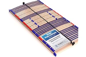 SCHLUMMERPARADIES stabiler Lattenrost 100% BUCHE Lattenrahmen - nicht verstellbar, starr - SCHULTERFRÄSUNG, 7 Zonen, 42 Federleisten, Härte-Regulierung, Mittelgurt - FIX SLEEP BEST 42® unmontiert (90x200cm)