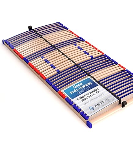 CubeSleep Pure ECO KF 42 lattenbodem, 7 zones, latten met bedkastfunctie, hoofd- en voeteneinde verstelbaar, Made in Germany, 90 x 200 cm