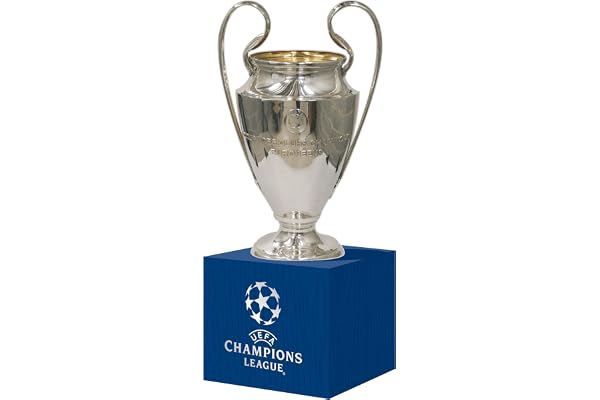 UEFA Homme Pokalreplika Uefa Mm Auf Holzpodest R plique 70 cm de la ligue des champions sur socle, Argenté., 70mm 7cm EU