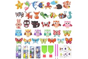 Sunshine smile 34 Piezas 5D Kit de Pintura Diamond Painting para Niños, Dibujo de Diamantes Niños, Kits de Pintura de Diamante 5D para Niños y Adolescentes