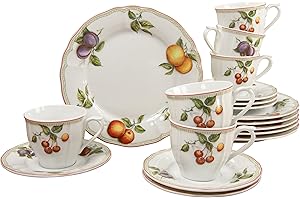 Creatable 17030 Serie Flora Orchard, Servicio de café 18 Piezas