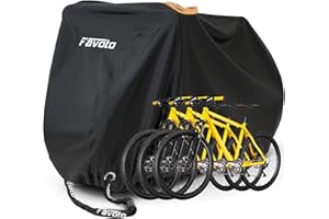 Favoto Housse de Vélo Extérieure pour 2-3 Vélos, Bâche Protection de Bicyclette en Tissu 210T Oxford Imperméable Anti-Poussière Pluie UV Neige pour Vélo de Route VTT, 200x105x110cm
