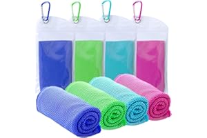 SZELAM [4er-Pack] Kühlendes Handtuch (101.6x30.5 cm) Schweißhandtuch, coole Lappen für Hals, Eishandtuch für Sport, Yoga, Reisen, Strand, Camping, Kreuzfahrt, nasse Handtücher, kühl für den Hals