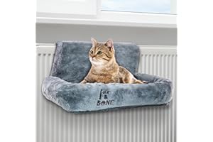 Fur & Bone Cat Radiator Bed, Cat Bed | Warm Fleece Cat Hammock With Washable Fleece Cover | Hanging Radiator Cat Bed | Cat beds For Indoor Cats, Cat Accessories for Kittens & Cats (50x43x26cm)