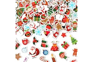 JULBEAR 200Pcs Christmas Foam Sticker Self Adhesive Puffy Scrapbook Stickers for Kids Christmas Party Favors DIY Crafts Winter Holiday Decorations