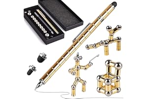 BAAZ Magnetic Fidget Pen, Ballpoint Magnet Pen, Cool Gadgets For Men, Anxiety Crushmetric Magic Pens, Fun Mens Adhd Gifts for Dad, Birthday Novelty Gift Ideas for Boyfriend Son, Husband (Gold)