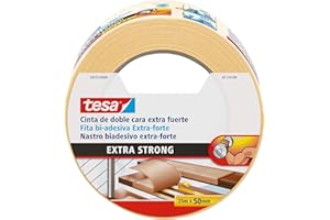 TESA Cinta de doble cara extra fuerte (25 m x 50 mm) color beige