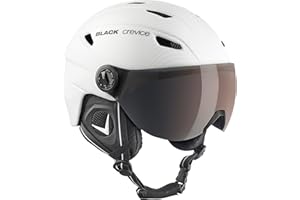 BLACK CREVICE Casco de esquí Silvretta I Casco esquí con Visera en Estilo piloto I I Casco esquí Unisex I Casco de esquí de policarbonato Transpirable I Talla Ajustable