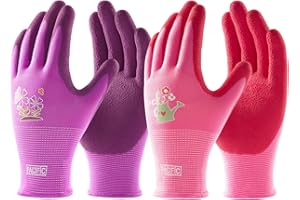 PACIFIC PPE PACIFIC 2 Paia Guanti da Giardinaggio per Donna – Guanti da Lavoro con Presa Ultra, Guanti di Sicurezza Durevoli per Giardino, Pesca, Campeggio, Fai-da-Te e Attività Outdoor, Viola & Rosso, Taglia M