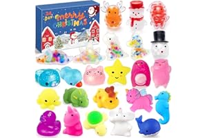 Edmirfun Calendrier de l’Avent 2025, 24 PCS Animal Squishies, Calendrier de l’Avent Compte à rebours pour enfants, Cadeaux surprises de Noël pour les garçons Filles 4 5 6 7 8 9 10 ans