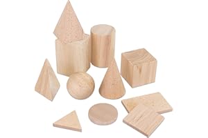 Betzold - Solidi e basi della geometria, set di 11 - Scatola di legno Shapes Maths Geometric Solids Surfaces
