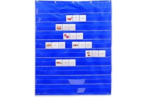 Learning Resources Panel de Bolsillos Educativo – 10 Bolsillos Transparentes + Bolsillo Grande – 85 x 107 cm – para Aula y Actividades de Lectura y Escritura