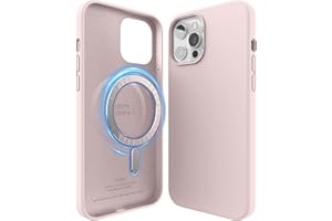 ‎ELAGO elago Silikonowe etui magnetyczne, kompatybilne z iPhone 12, iPhone 12 Pro 6,1", wbudowane magnesy, kompatybilne z akcesoriami MagSafe, urocza różowa)