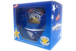 AKEDE Batchelors Super Noodles Noodleicious Bowl - Noodleicious Gift Set - Pack Of Super Noodles And Spork, Cute Boxed Noodle Gift Set For Noodles Lovers - Boys Girls