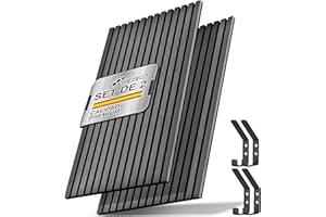 TRESKO 2 paneles acústicos de madera de 120 x 60 cm, incluye 4 ganchos para ropa, revestimiento de pared de roble antracita como pared de listones 3D, paneles de madera para aislamiento acústico