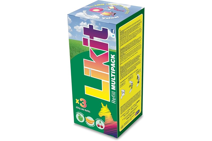 Likit Horse Lick Large Refill 650g Value Multipack | Apple, Banana & Cherry | 3 x 650g Likits