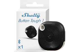 Shelly Blu Button Tough Schwarz - Smart Scene Bluetooth-Taster, Hausautomatisierung, IP54-Zertifiziert, Große Reichweite (10–30 m), Multi-Klick-Aktivierung, Gateway Erforderlich, BTHome-Protokoll