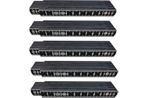 BDHYYM 5 Stück Zollstock 1M Aus Kunststoff Gliedermaßstab Meterstab Extra Bruchsicher Zollstock Schwarz für Heimwerker Haus, Hobby & Werkstatt