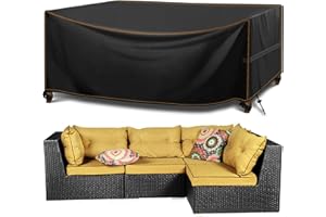 MUPAS Pokrowiec na meble ogrodowe, wodoszczelna, wiatroszczelna, do dużych obciążeń, tkanina Oxford 420D, ulepszona plandeka na meble ogrodowe, sofy, stoły ogrodowe, krzesła i zestawy mebli, 242 x 162