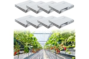 BORDEAG 8 Stück Hochleistung Reflektierende Pflanzenfolie 160x210 cm, Hoch-Reflektorisch Mylar für Garten, Gewächshaus, Lichtverteilung Verbesserung