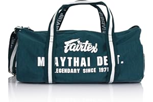 Fairtex BAG9 Retro Style Barrel Bag Thai Boxing Heavy Gym Bag Myay Thai MMA, Green, One Size