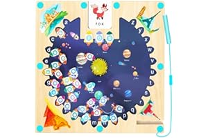 LDUMODUW Montessori zabawka dla dzieci od 2, 3, 4, 5 lat, dla dziewcząt, chłopców, dzieci, rakieta, gra magnetyczna, labirynt drewniany, 26 liter, zabawka dla dzieci, zabawka edukacyjna, prezent na