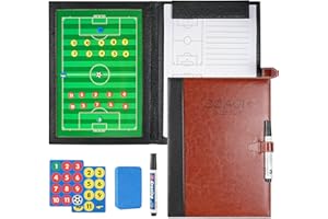 CHESSA CHSEEA Fußball Taktikmappe mit Reißverschluss, Taktiktafel Fussball Coach-Board Coach Mappe für Professional Fußball Trainer mit Taktik-Notizblock, Magnete, Stifte, Radiergummi #1