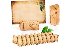 KORK-DEKO 20 Place Cards / Name Card Holders / Table Decoration for Wedding / Wedding Name Table Setting Marker / Table Name Cards with Holders made from used Wine Corks for wedding day, birthdays, partys, and other celebrations