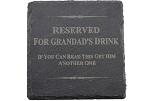 COASTER GIFTS Funny Coaster For Grandad - Reserved For Grandad's Drink, If You Can Read This Get Him Another One (scgrandaddrink))