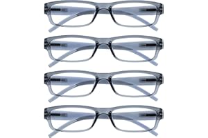 OPULIZE Grigio Leggero Comodo Lettori Valore 4 Pacco Stile Designer Uomo Donna Uvr4Pk032Gr +2,00-88 Gr