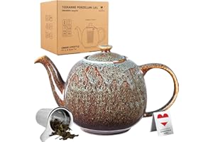 Teekanne Swansea mit Siebeinsatz max.1,6 L hochwertiges Porzellan von URBAN LIFESTYLE, Teekanne die tropffrei ist. Tea Pot with strainer (Seegrün)