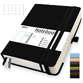 Mlife A5 Dotted Notebook, 360 Pages and 100gsm Ink-resistant Paper, Notebooks with Folding Pocket for Office, School, Home, W