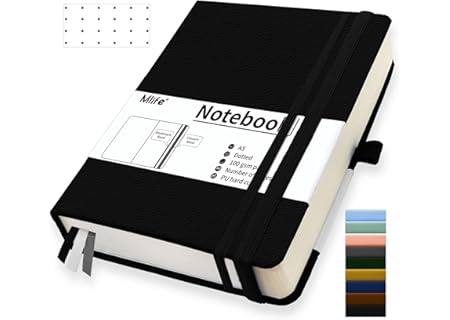 Mlife A5 Dotted Journal Notebook, 360 sidor och 100g/M² bläcksäkert papper, anteckningsblock med inb - Amazon Deal & Rabatt