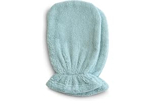 Mushie Lot de 2 Gants de Bain | Débarbouillettes Pour Adultes Et Enfants | Utilisation Unisexe | 100% Coton | Accessoires de Salle de Bain | (Sea Mist-Turquoise)