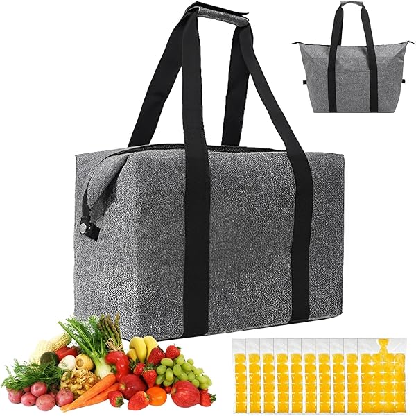 Borsa Frigo Pieghevole 38 Litri - Termica, Porta 20kg, Per Spesa E Picnic, Oxford 600D - Foto 10