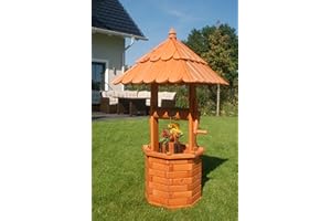 ‎DEKO-SHOP-HANNUSCH Zierbrunnen, Holzbrunnen, Gartenbrunnen, Brunnen Höhe 1,20 m