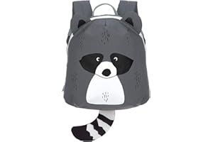 LÄSSIG Kleiner Kinderrucksack für Kita Kindertasche Krippenrucksack mit Brustgurt, 20 x 9.5 x 24 cm, 3,5 L/Tiny Backpack Waschbär