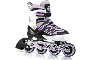 2PM SPORTS Cytia Pattini in linea da Ragazza Regolabili con Ruote in PU 82A, Pattini per Bambina e Bambini e Bambino