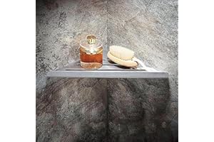 Biutimarden Mensola Angolare per Doccia,Senza Foratura Acciaio Inox Stoccaggio Portaoggetti da Bagno,Antiruggine Autoadesiva Triangolo Accessori Bagno per Bagno Cucina(Spazzolato,30CM)