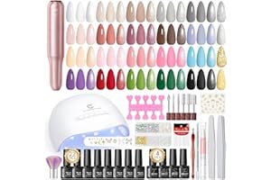 ‎PEACECOLOR PEACECOLOR Gel Nägel Set mit Lampe, 22 Farben UV Nagellack Set mit Elektrische Nagelfräser für Gel Nagelset Starterset Base und Top Coat Nägel Selber Machen Nagelstudio Set