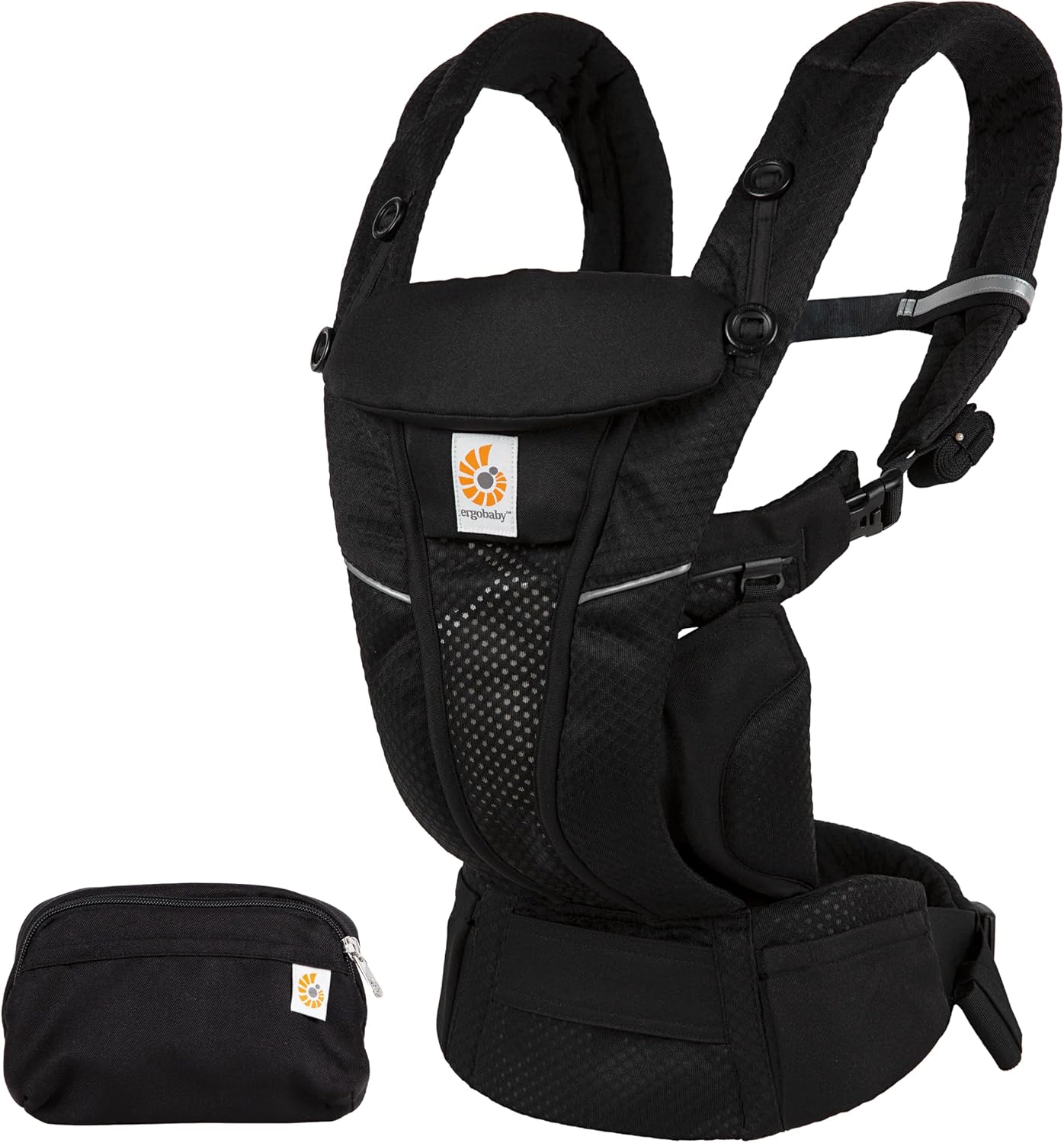 Ergobaby Omni Breeze Carrier for Newborns, from Birth to 20.4 kg, 4 Positions, SoftFlex Mesh, Ergonomic Baby Front-Inward and Back Carry Position, Onyx Black
