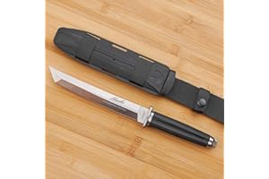 TS TACTICAL STORE Couteau à Jambon Samouraï TOKISU forme Akechi | Lame en acier 7Cr17Mov de 19,4 cm | Livré avec une gaine ABS pour protéger le bord | Camping, barbecue, cuisine en plein air | TKS-32382