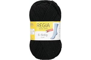 Schachenmayr Regia 6-Fils Uni, 50G black Fils À Tricoter