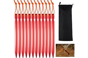 18 cm aluminium tältpinnar med förvaringspåse
