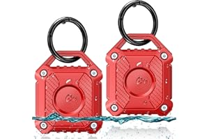 ONEONTA 2 PACK Airtag Holder, IP68 Waterproof Apple Air Tag Keyring,Hard TPU Airtags case, 360° Full Protection, Air Tag. Holder with Key Ring For Apple Airtag gps tracker