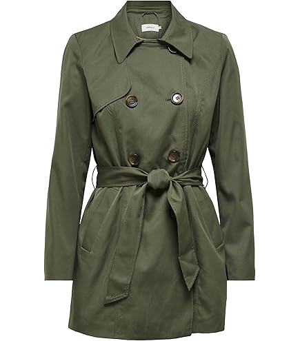 Giacca Trench Autunnale Donna Media Lunghezza - Elegante E Pratica, Disponibile In Vari Colori Come Cachi, Nero E Verde - Foto 9